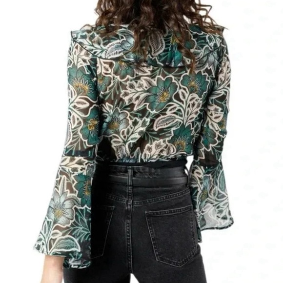 NWT BAND OF THE FREE Bonnie Emerald Long Sleeve Bodysuit Top Bell Sleeve - Picture 12 of 16